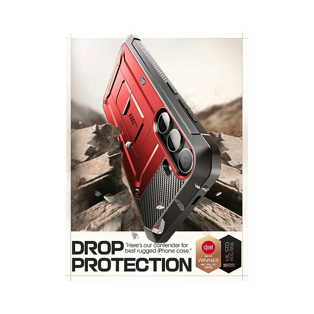 SUPCASE Unicorn Beetle Pro Rugged Case for Samsung Galaxy S24, Shock Absorbing, Metallic Red (GS24UBPR2SRD)
