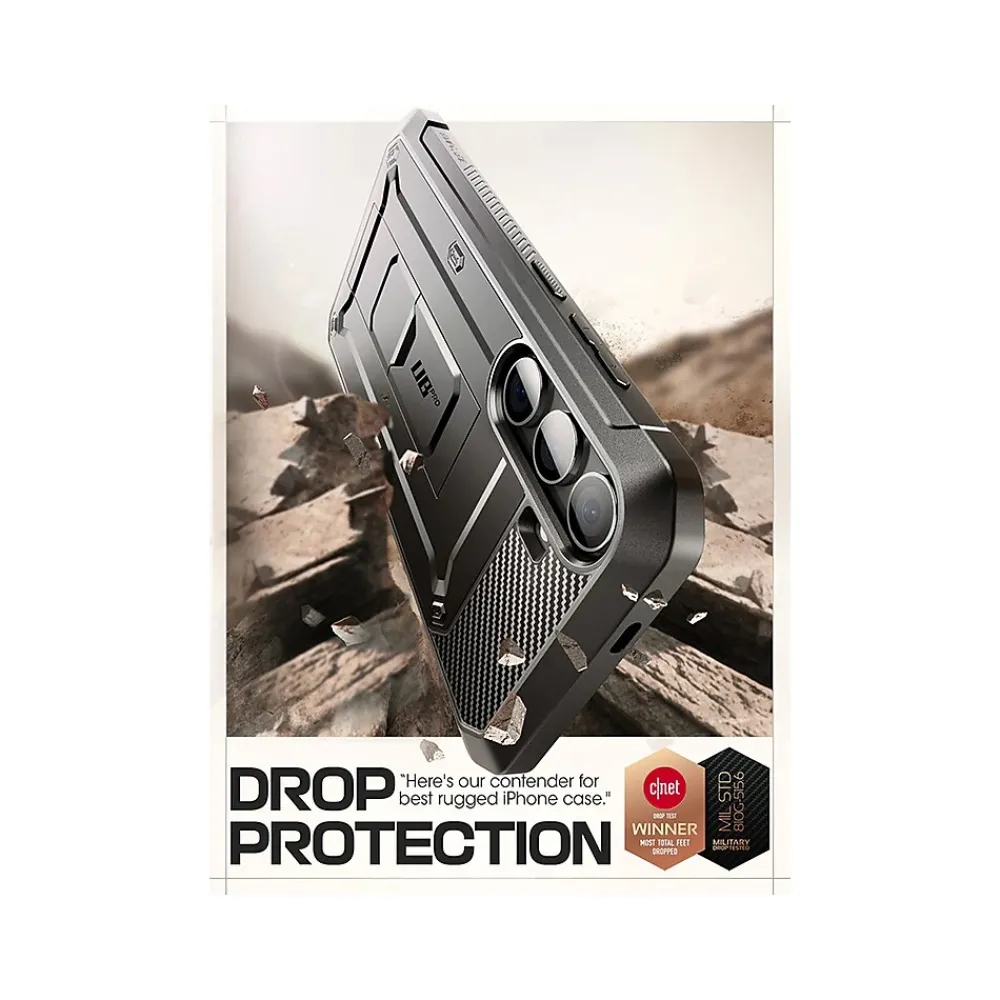SUPCASE Unicorn Beetle Pro Rugged Case for Samsung Galaxy S24, Shock Absorbing, Black (GS24UBPR2SBK)