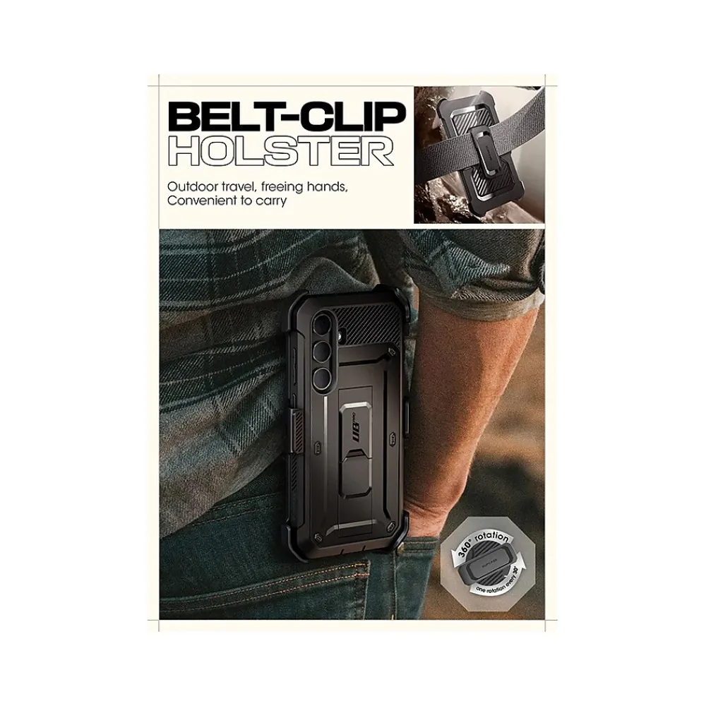SUPCASE Unicorn Beetle Pro Rugged Case for Samsung Galaxy S24, Shock Absorbing, Black (GS24UBPR2SBK)