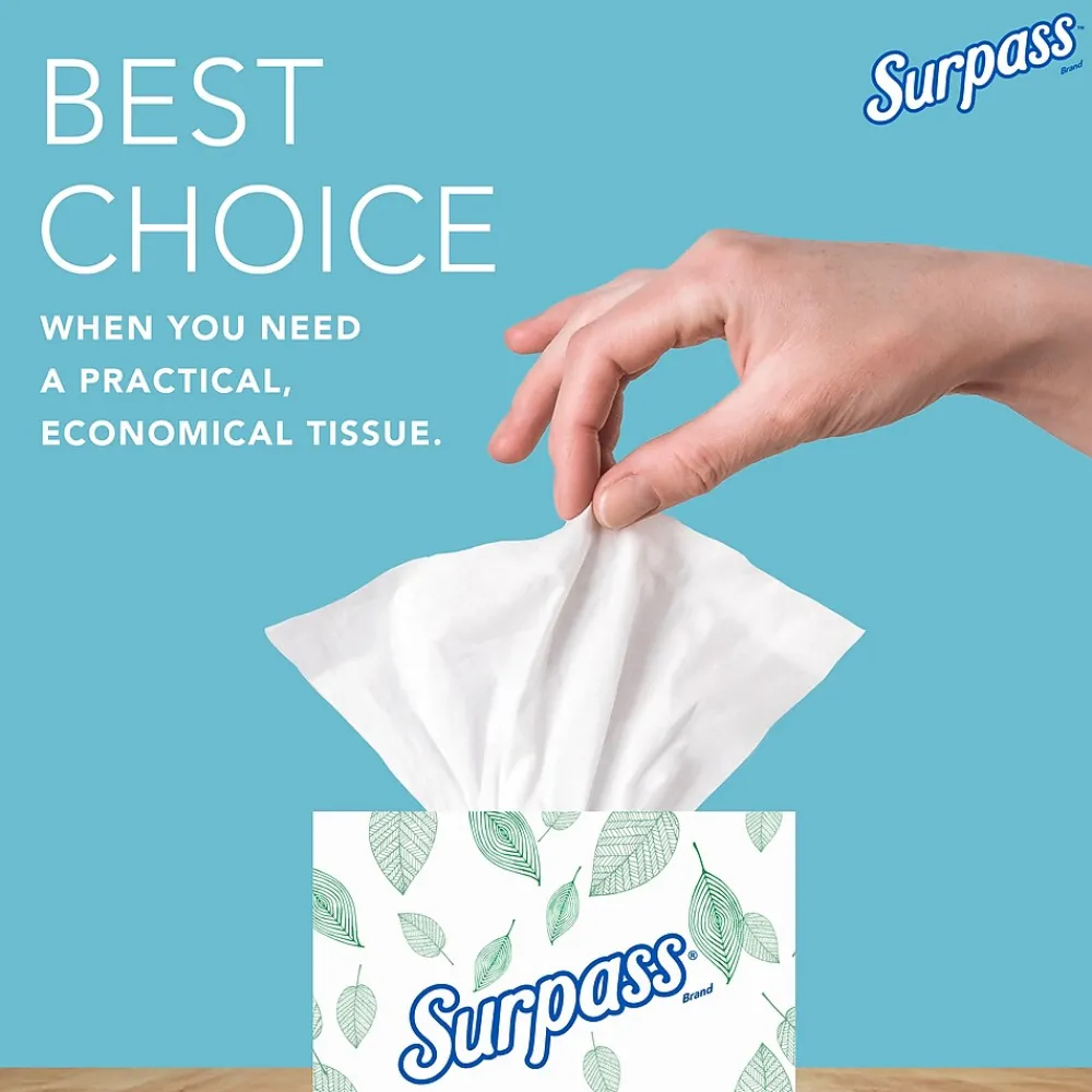 Cube Facial Tissue, 2-ply, White, 90 Sheets/Box, 36 Boxes/Carton (21320)<Surpass