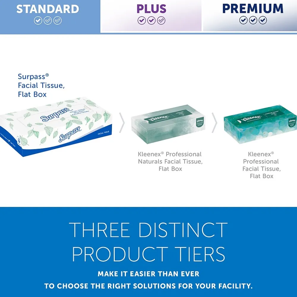 Standard Facial Tissue, 2-Ply, 100 Sheets/Box, 30 Boxes/Pack (21340)<Surpass Clearance