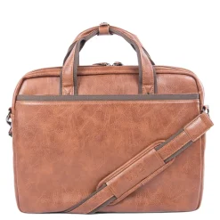 Vegan Leather Valentino Executive Briefcase, Cognac (EXB532-COGNAC)<Swiss Mobility Online