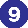 Labels|Tape Logic 1" Circle "9" Number Label, Dark Blue, 500/Roll