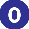Labels|Tape Logic 1" Circle "0" Number Label, Dark Blue, 500/Roll