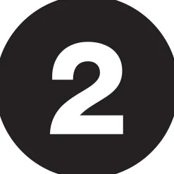 Labels|Tape Logic 1" Circle "2" Number Label, Black, 500/Roll