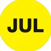 Labels|Tape Logic 1" Circle "JUL" Month of the Year Labels, Fluorescent Yellow, 500/Roll