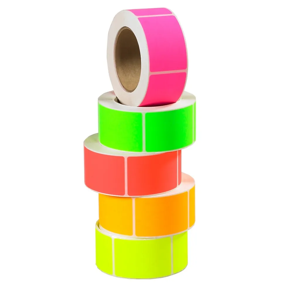 Labels|Tape Logic 2" x 4" Rectangle Fluorescent Inventory Label, 5000/Pack
