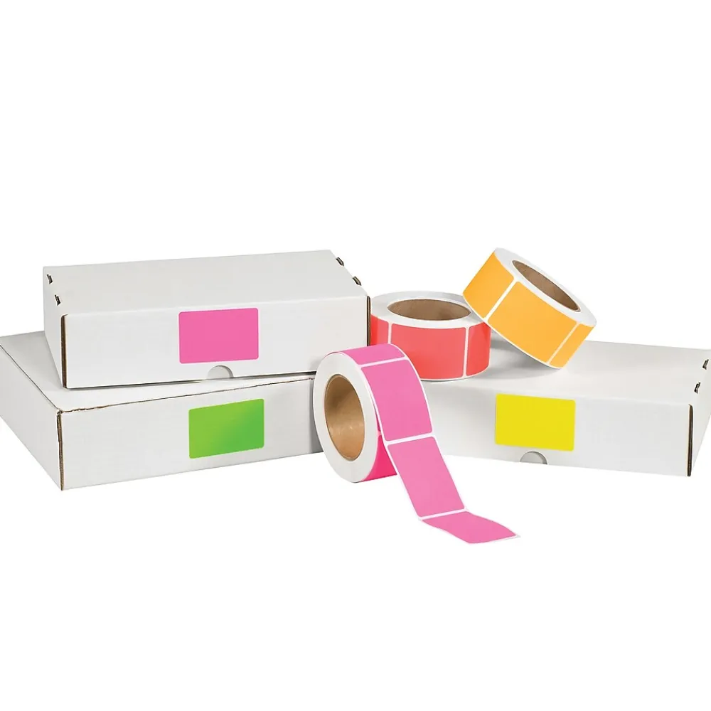 Labels|Tape Logic 2" x 4" Rectangle Fluorescent Inventory Label, 5000/Pack