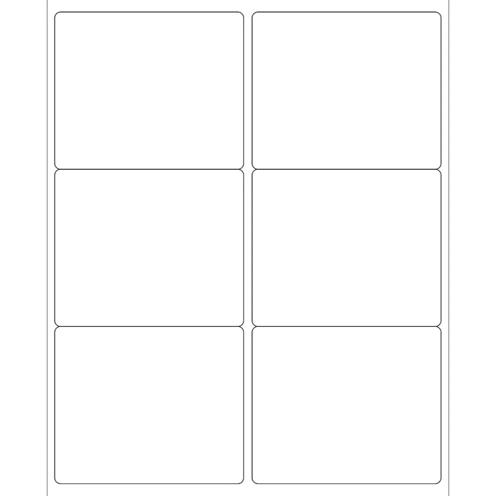 Hot Tape Logic ® Laser Labels, Rectangle, 4" x 3 1/3", White, 600/Case (LL127)