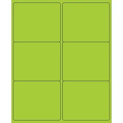 Outlet Tape Logic ® Rectangle Laser Labels, 4" x 3 1/3", Fluorescent Green, 600/Case (LL180GN)