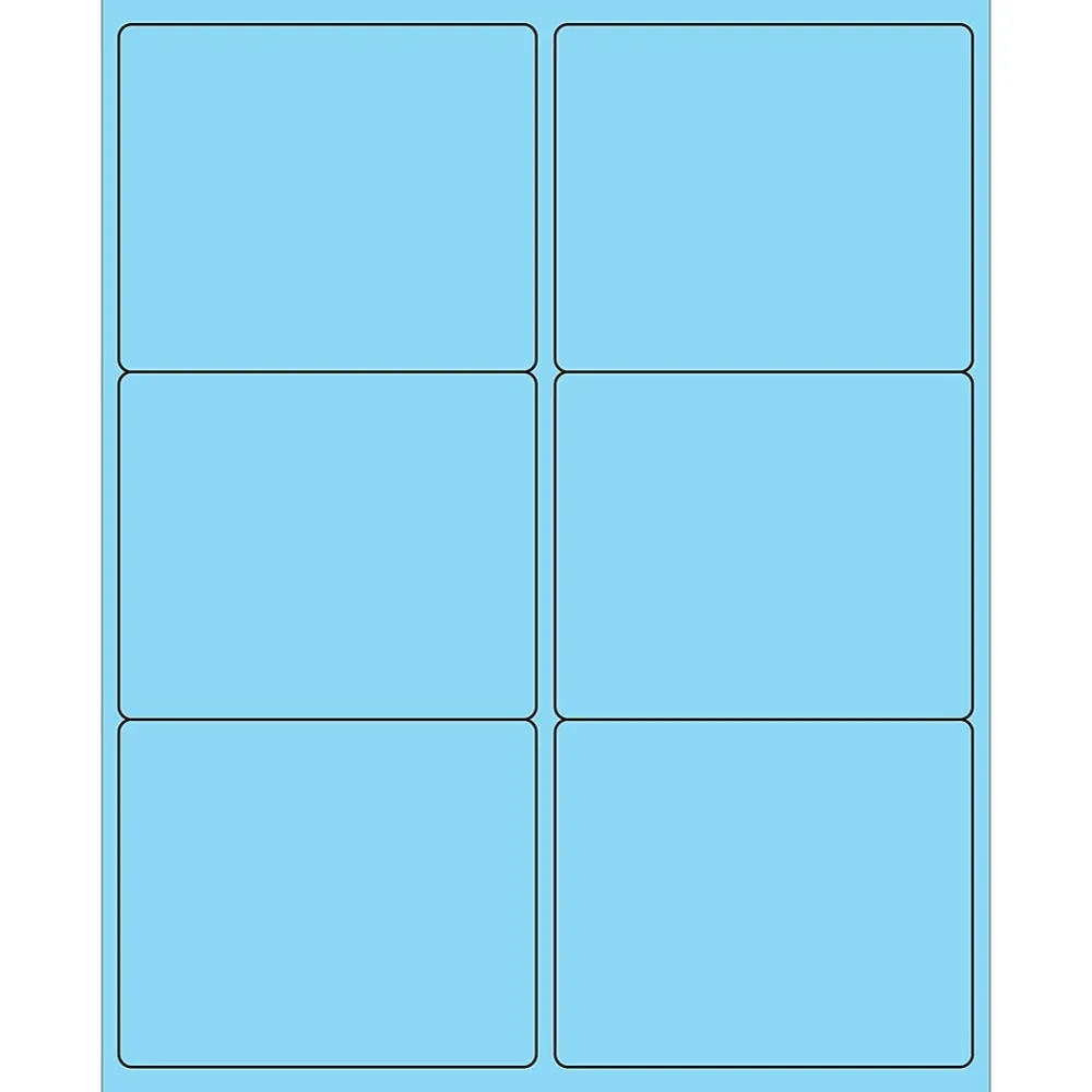 Clearance Tape Logic ® Rectangle Laser Labels, 4" x 3 1/3", Pastel Blue, 600/Case (LL180BE)