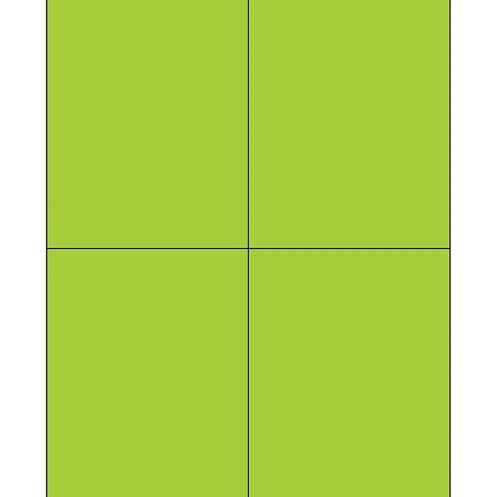 Outlet Tape Logic ® Rectangle Laser Labels, 4 1/4" x 5 1/2", Fluorescent Green, 400/Case (LL183GN)