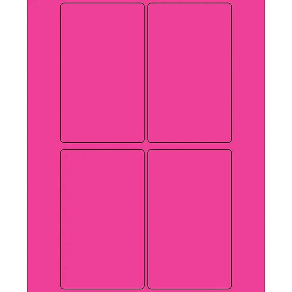 Outlet Tape Logic ® Rectangle Laser Labels, 3" x 5", Fluorescent Pink, 400/Case (LL175PK)