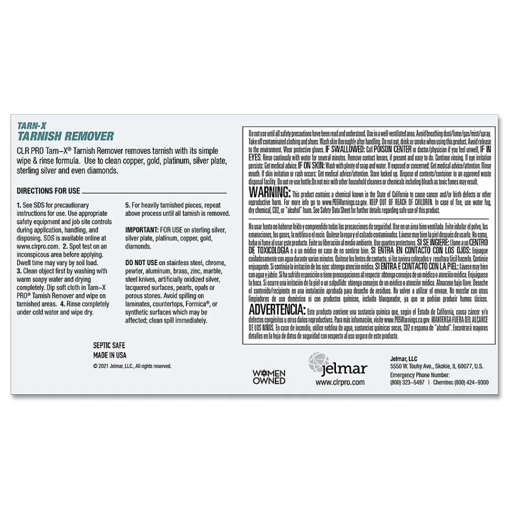 Tarn-X Tarnish Remover, 1 Gallon (JELTX4PROEA)<Tarn-X PRO Clearance