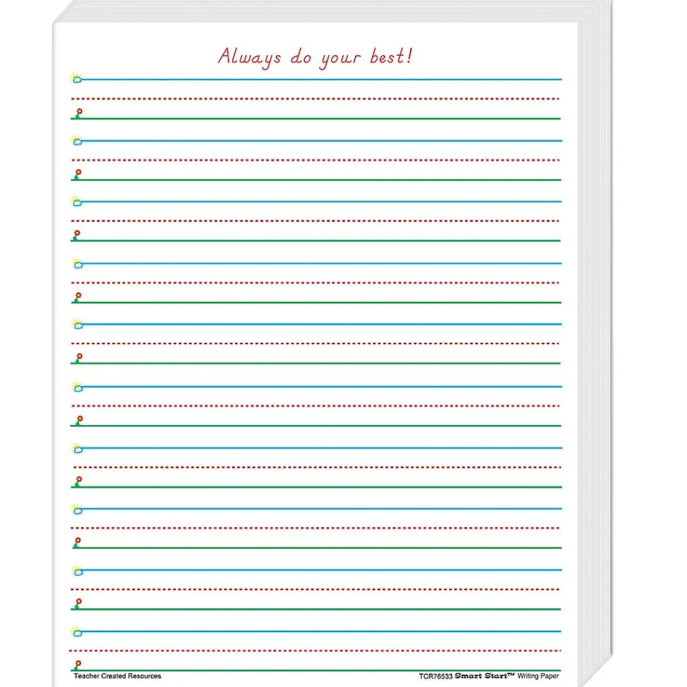 Classroom Paper*Teacher Created Resources Smart Start 1, 2 Writing Paper, Printed, Letter 8.5" x 11", White Paper, 360 Sheet
