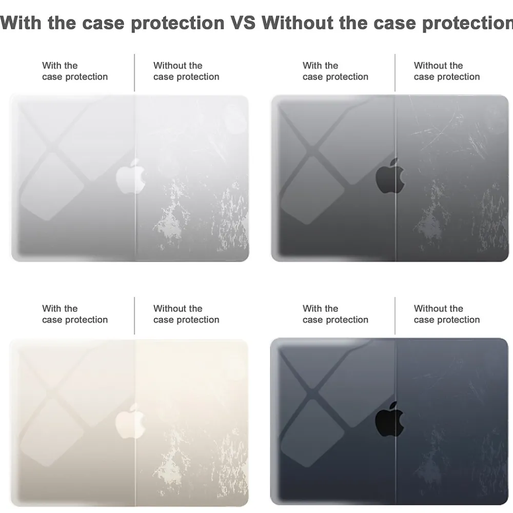 Hard-Shell Laptop Sleeve with Keyboard Cover, Crystal Clear, (TP-CYC-K-MA13M2)<TechProtectus Clearance