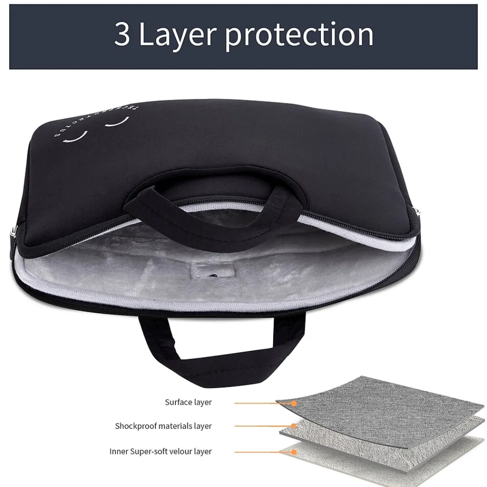 Neoprene Laptop Sleeve for 11.6 & 12" Laptops, Black (TP-BK-NS11)<TechProtectus