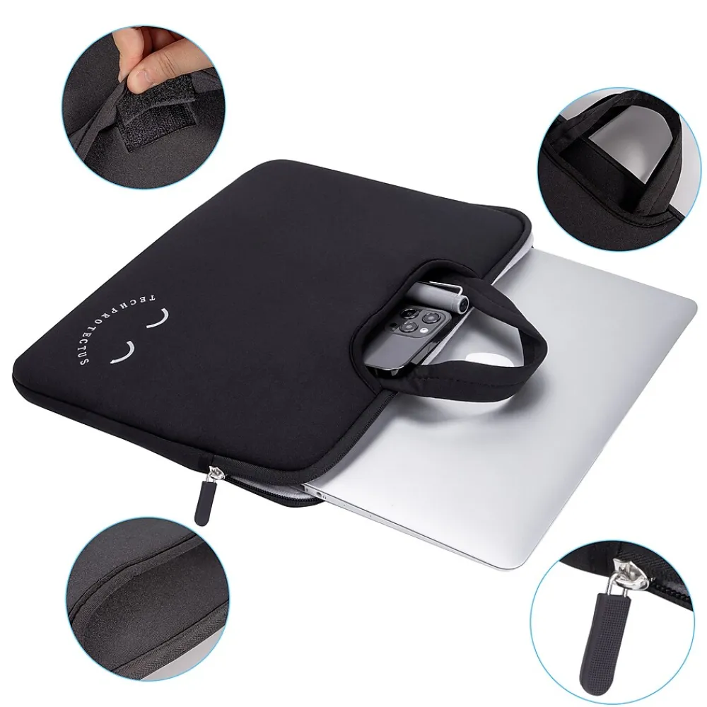 Neoprene Laptop Sleeve for 11.6 & 12" Laptops, Black (TP-BK-NS11)<TechProtectus