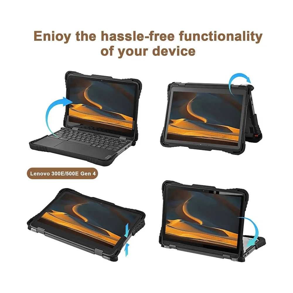 ShockProof 11.6" Laptop Case for Lenovo 300e/300w Gen 4 Chromebook, Shock-Absorbing, Black (TP-LN300EW-G4)<TechProtectus Discount