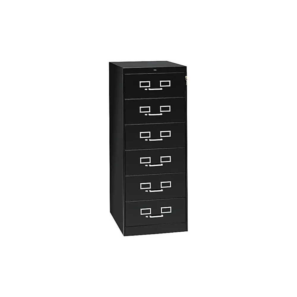File Cabinets*Tennsco Flat File Cabinet, Lockable, 52"H x 21.25"W x 28.5"D, Black (CF669BK)