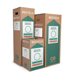 Cardboard Binders and Presentation Materials Recycling Box, 21 Gallon, White and Green (176)<TerraCycle Hot