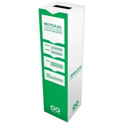 Cardboard Candy & Snack Wrappers Recycling Box, 10.47 Gallon, White and Green (681)<TerraCycle Clearance