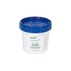 Plastic EasyPak Battery Recycling Container, 3.5 Gallon, White (510-2400)<Terracycle Regulated Waste New