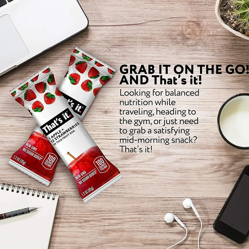 Thats it. THAT'S IT Gluten Free Apple & Strawberry Nutrition Bar, 1.2 oz., 12 Bars/Box (307-00238)