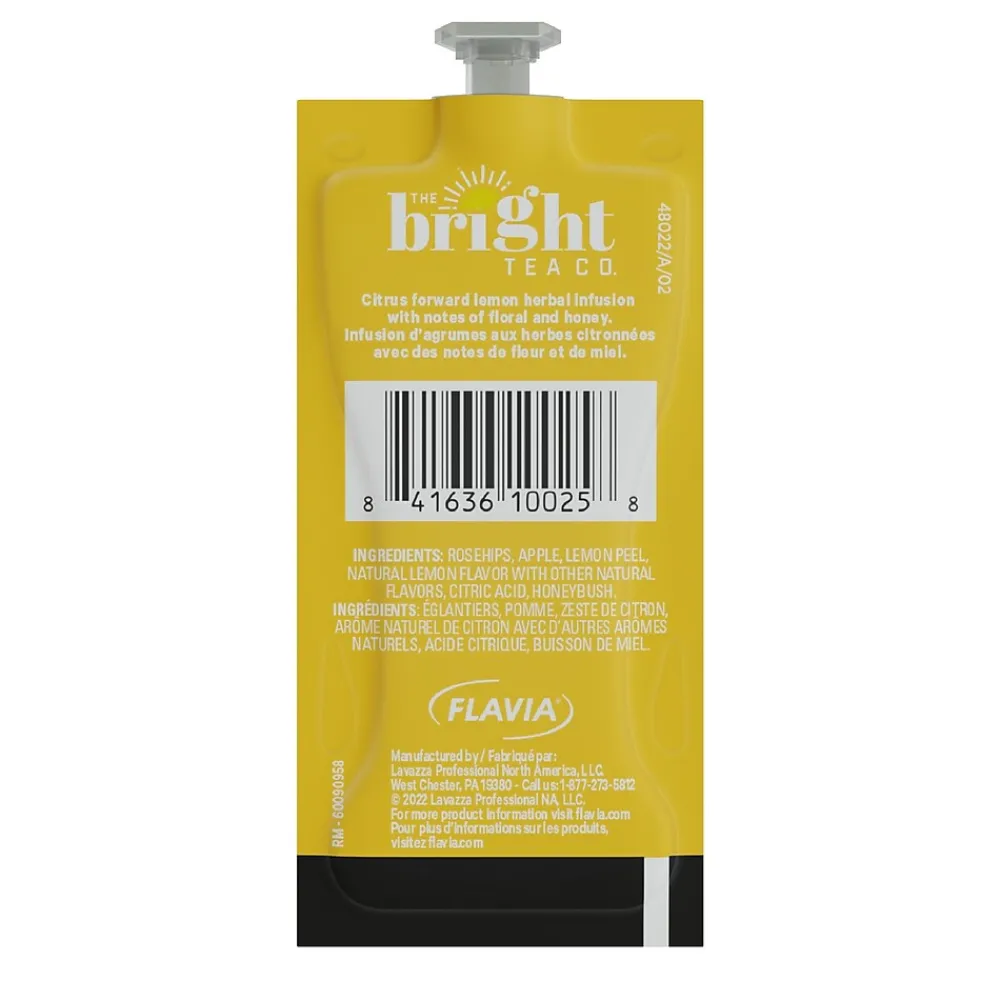 Bright Tea THE CO. Lemon Herbal Tea FLAVIA Freshpacks, 100/Carton (B502)