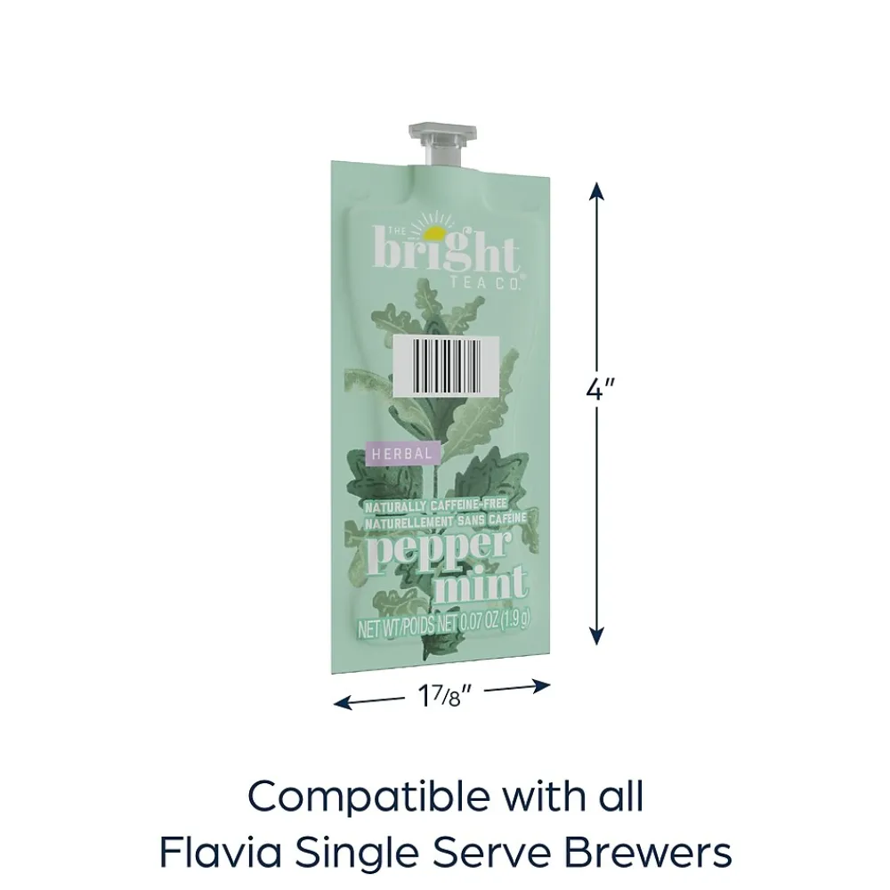 Bright Tea The Co. Peppermint Tea, Flavia Freshpack, 100/Carton (MDRB505)