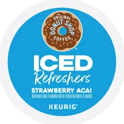 The Original Donut Shop Iced Refreshers Strawberry Acai Infused Water, Keurig® K-Cup® Pods, 80/Carton (5000379382CT)