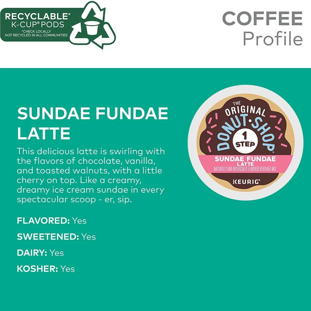 The Original Donut Shop One-Step Sundae Fundae Latte Coffee Keurig® K-Cup® Pods, Dark Roast, 20/Box (5000366594)