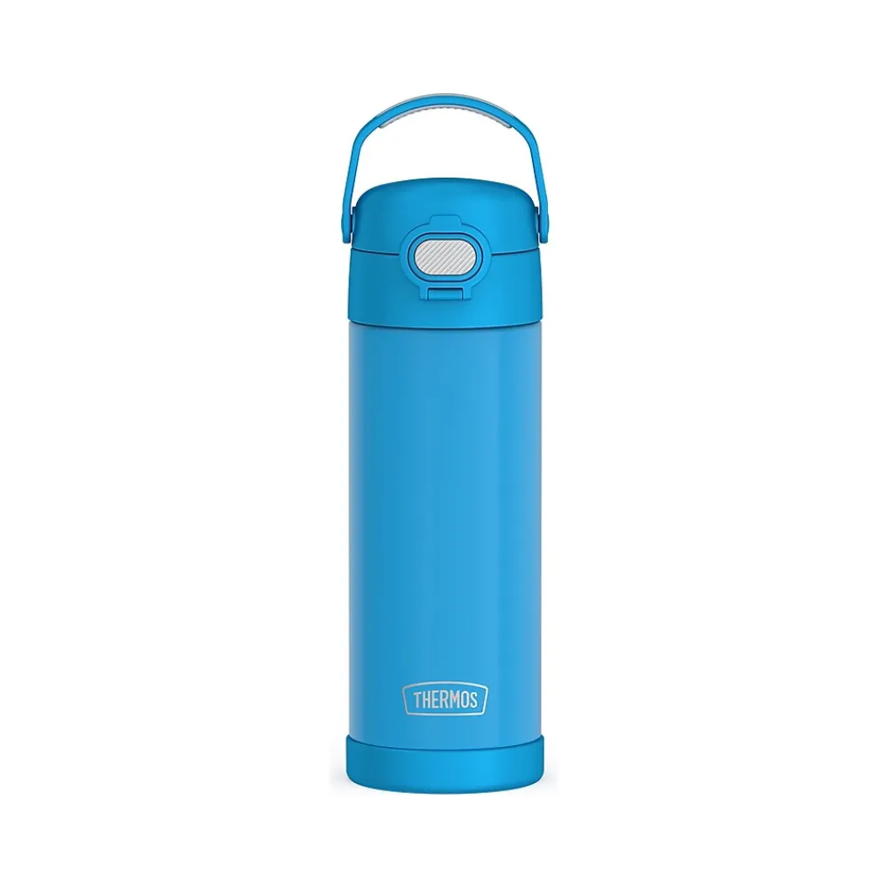 Thermos FUNtainer Minecraft/Pokemon/Electric Blue Stainless Steel Vacuum-Insulated Water Bottle, Assorted Colors, 16 oz.