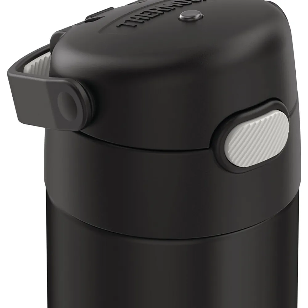 Thermos FUNtainer Stainless Steel Vacuum Insulated Water Bottle, 16 oz., Black (THRF41101DB6)