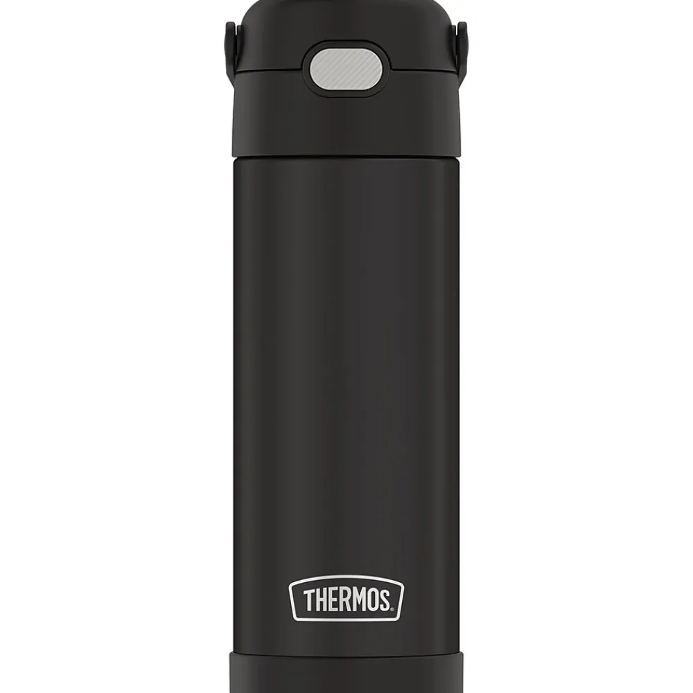 Thermos FUNtainer Stainless Steel Vacuum Insulated Water Bottle, 16 oz., Black (THRF41101DB6)