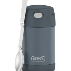 Lunch Totes & Water Bottles|Thermos 16-Ounce FUNtainer Vacuum-Insulated Stainless Steel Food Jar with Folding Spoon, Stone Slate (F31101SL6)