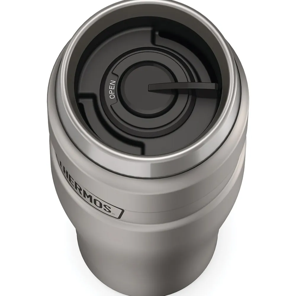 16-Ounce Stainless King Vacuum-Insulated Stainless Steel Travel Tumbler, Matte Steel (SK1005MSTRI4)<Thermos Hot