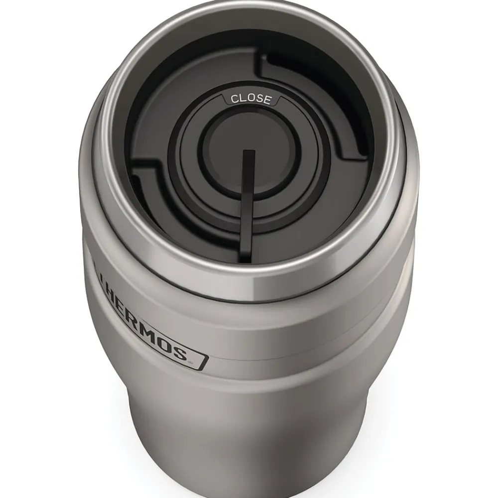 16-Ounce Stainless King Vacuum-Insulated Stainless Steel Travel Tumbler, Matte Steel (SK1005MSTRI4)<Thermos Hot