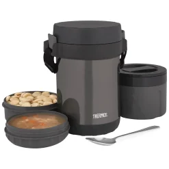 Lunch Totes & Water Bottles|Thermos Vacuum-Insulated All-in-1 Meal Carrier, Stainless Steel (JBG1800SM4)