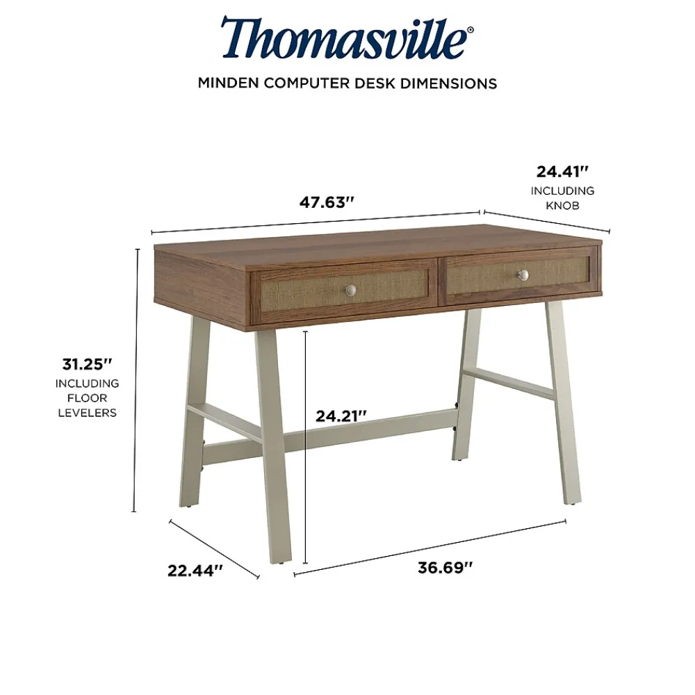 Office Desks*Whalen Thomasville Minden 48" Writing Desk, Island Teak (SPLS-MI48D-TV)