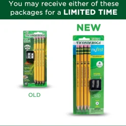 Pencils|Ticonderoga My First Pre-Sharpened Wooden Pencil, 1.3mm, #2 Medium Lead, 4/Pack (X33309X)