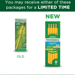 Pencils|Ticonderoga My First Pre-Sharpened Wooden Pencil, 0.7mm, #2 Medium Lead, Dozen (X33312X)