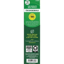 Pencils|Ticonderoga Pre-Sharpened Wooden Pencil, 2.2mm, #2 Soft Lead, Dozen (X13806X)