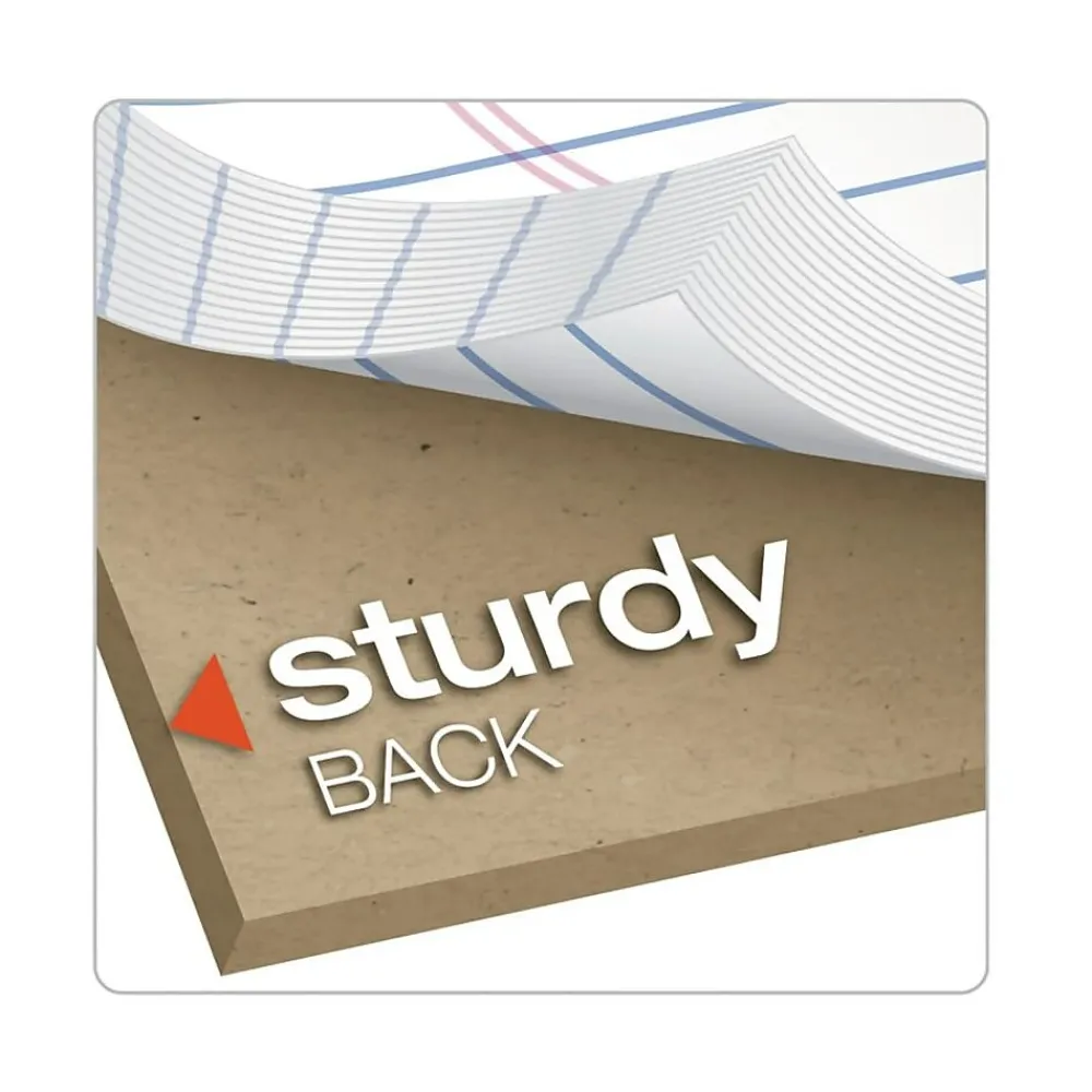 Notepads|TOPS ® The Legal Pad™ Plus, White, Jr Legal Ruled, 5" x 8", 50 Sheets/Pad, 1 Dozen Pads (71500)