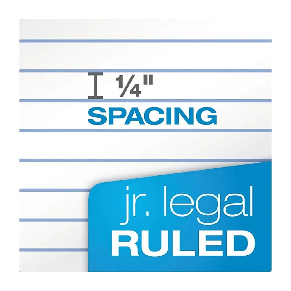 Notepads|TOPS ® The Legal Pad™ Plus, White, Jr Legal Ruled, 5" x 8", 50 Sheets/Pad, 1 Dozen Pads (71500)