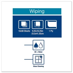 Tork Heavy-Duty Paper Wiper, 9.25 x 16.25, White, 90 Wipes/Box, 10 Boxes/Carton (TRK450175)