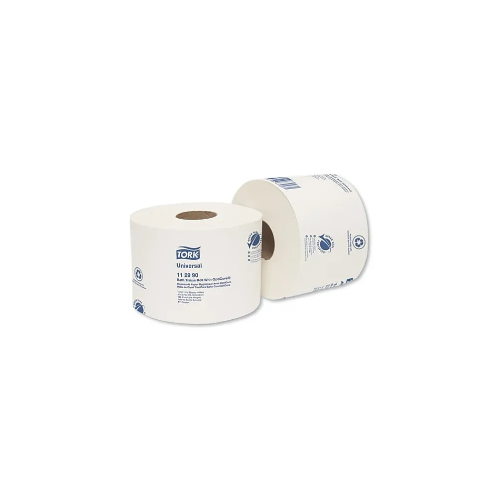 Universal Bath Tissue Roll with OptiCore, Septic Safe, 1-Ply, White, 1,755 Sheets/Roll, 36/Carton (TRK112990)<Tork New