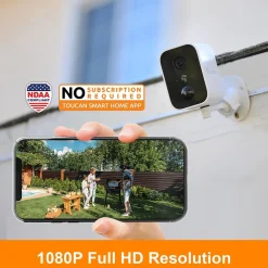 Toucan Scout Wireless Outdoor Smart Battery Operated Security Camera Wi-Fi Night Vision 2-Way Talk Live View, White (TNTWSC01WU)