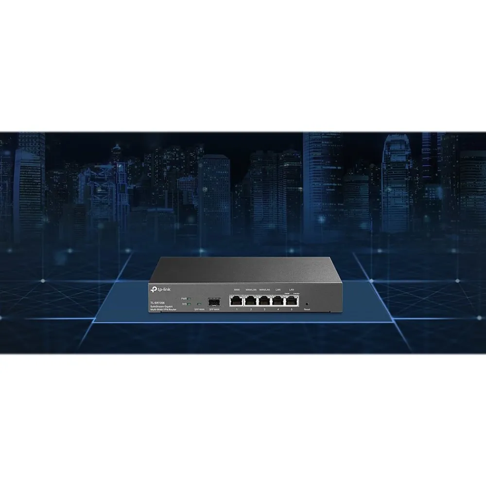New TP-LINK Omada 6-Port Gigabit Ethernet VPN Managed Router, 6Gbps, Black (ER7206)