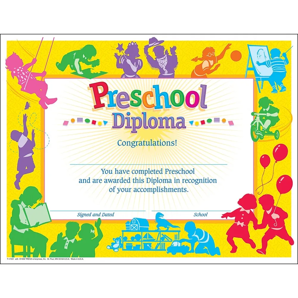 Awards & Certificates*Trend Enterprises TREND Classic Preschool Diploma, 30 Per Pack, 6 Packs (T-17001-6)